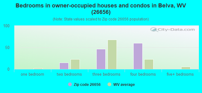 Bedrooms in owner-occupied houses and condos in Belva, WV (26656) 