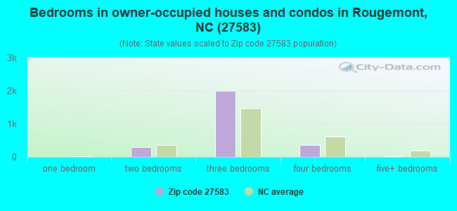 Bedrooms in owner-occupied houses and condos in Rougemont, NC (27583) 