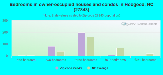 Bedrooms in owner-occupied houses and condos in Hobgood, NC (27843) 