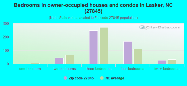 Bedrooms in owner-occupied houses and condos in Lasker, NC (27845) 