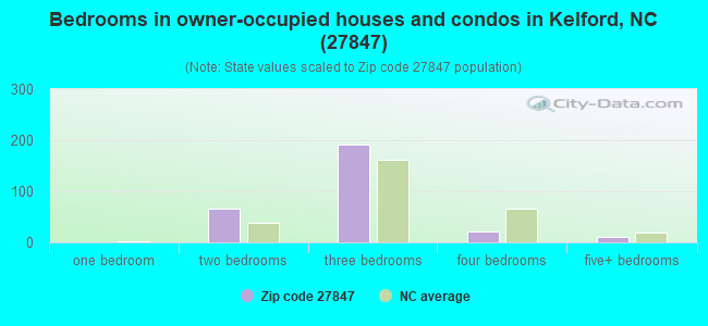 Bedrooms in owner-occupied houses and condos in Kelford, NC (27847) 