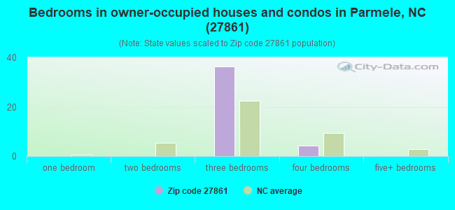 Bedrooms in owner-occupied houses and condos in Parmele, NC (27861) 