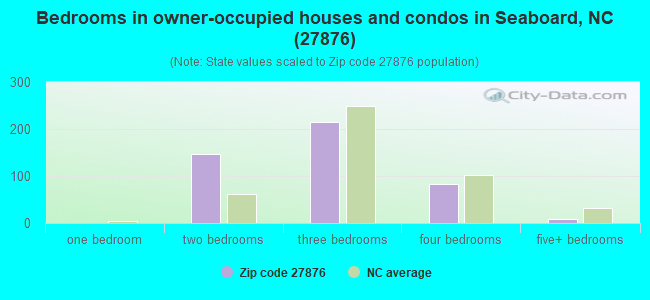 Bedrooms in owner-occupied houses and condos in Seaboard, NC (27876) 