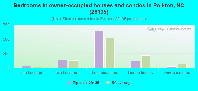 Bedrooms in owner-occupied houses and condos in Polkton, NC (28135) 