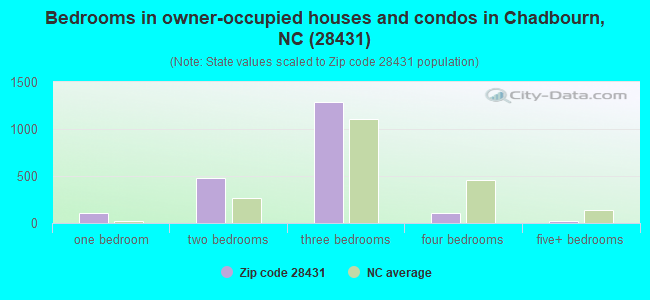 Bedrooms in owner-occupied houses and condos in Chadbourn, NC (28431) 