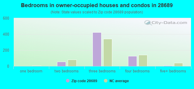 Bedrooms in owner-occupied houses and condos in 28689 