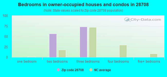 Bedrooms in owner-occupied houses and condos in 28708 