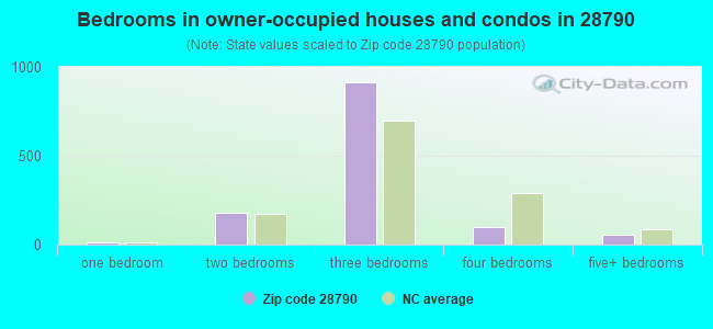 Bedrooms in owner-occupied houses and condos in 28790 