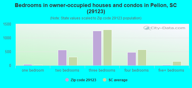 Bedrooms in owner-occupied houses and condos in Pelion, SC (29123) 