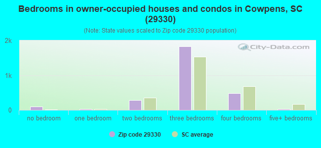 Bedrooms in owner-occupied houses and condos in Cowpens, SC (29330) 