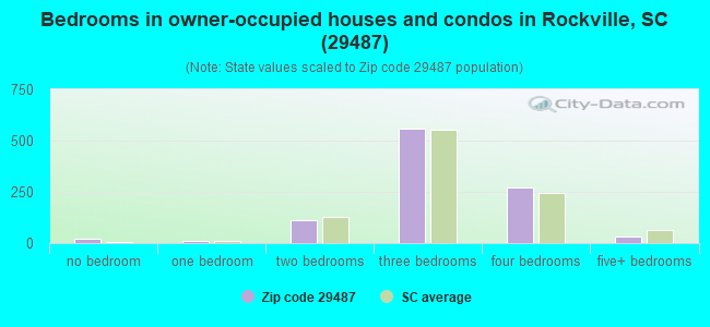Bedrooms in owner-occupied houses and condos in Rockville, SC (29487) 