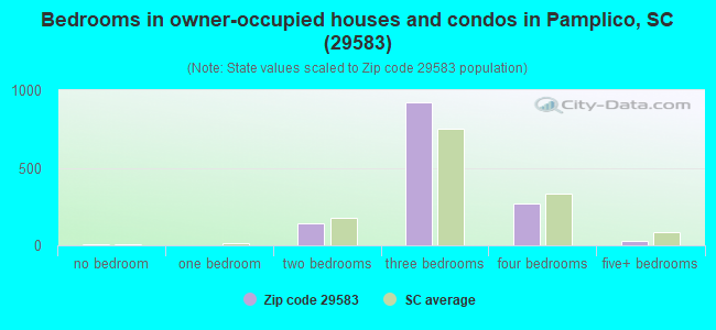 Bedrooms in owner-occupied houses and condos in Pamplico, SC (29583) 