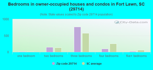 Bedrooms in owner-occupied houses and condos in Fort Lawn, SC (29714) 