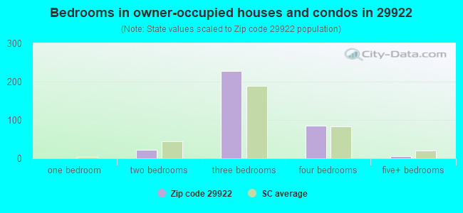 Bedrooms in owner-occupied houses and condos in 29922 
