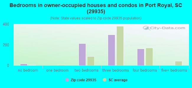 Bedrooms in owner-occupied houses and condos in Port Royal, SC (29935) 