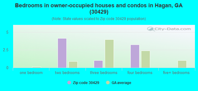 Bedrooms in owner-occupied houses and condos in Hagan, GA (30429) 