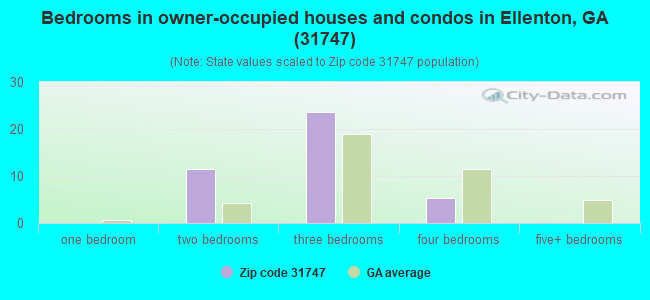 Bedrooms in owner-occupied houses and condos in Ellenton, GA (31747) 