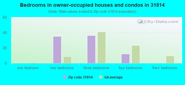 Bedrooms in owner-occupied houses and condos in 31814 