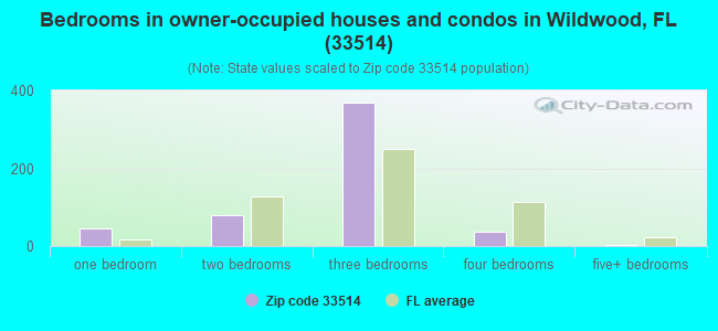 Bedrooms in owner-occupied houses and condos in Wildwood, FL (33514) 