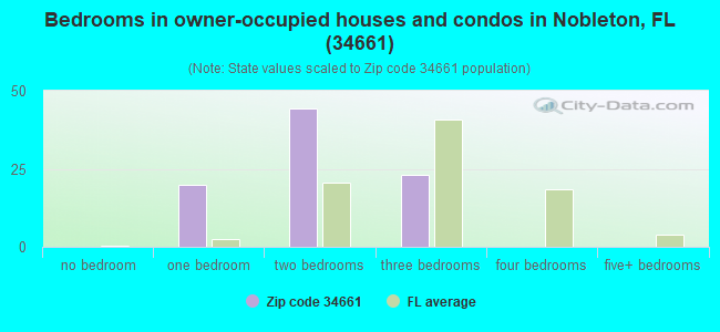 Bedrooms in owner-occupied houses and condos in Nobleton, FL (34661) 