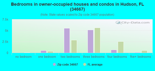 Bedrooms in owner-occupied houses and condos in Hudson, FL (34667) 