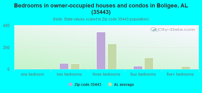 Bedrooms in owner-occupied houses and condos in Boligee, AL (35443) 