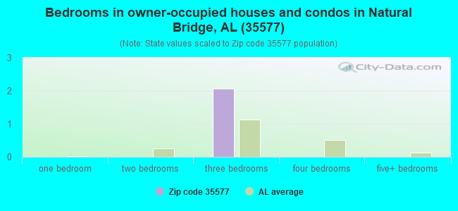 Bedrooms in owner-occupied houses and condos in Natural Bridge, AL (35577) 
