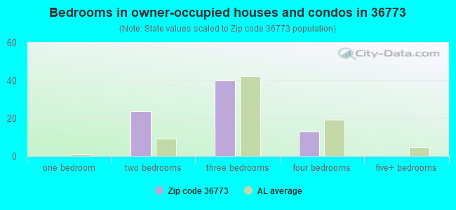 Bedrooms in owner-occupied houses and condos in 36773 