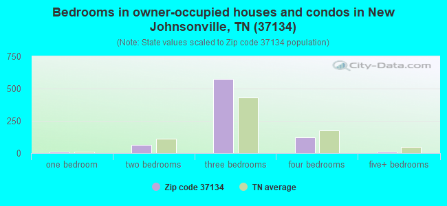 Bedrooms in owner-occupied houses and condos in New Johnsonville, TN (37134) 
