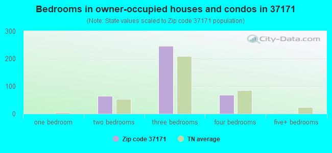 Bedrooms in owner-occupied houses and condos in 37171 