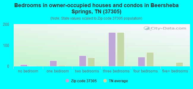 Bedrooms in owner-occupied houses and condos in Beersheba Springs, TN (37305) 