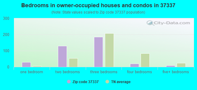 Bedrooms in owner-occupied houses and condos in 37337 