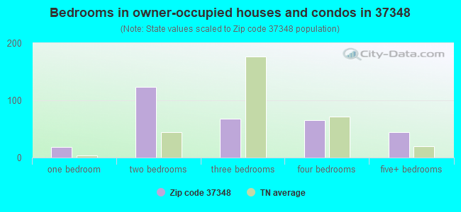 Bedrooms in owner-occupied houses and condos in 37348 