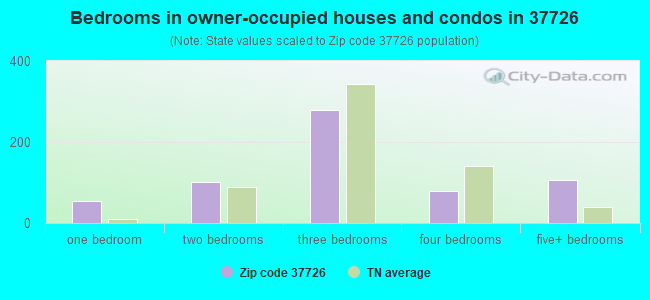 Bedrooms in owner-occupied houses and condos in 37726 