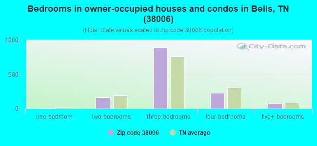 Bedrooms in owner-occupied houses and condos in Bells, TN (38006) 