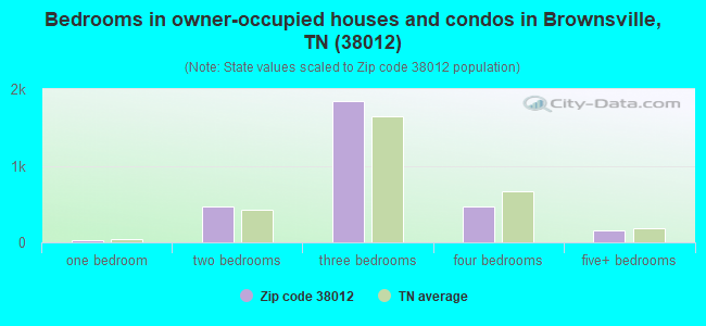 Bedrooms in owner-occupied houses and condos in Brownsville, TN (38012) 