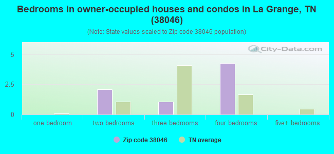 Bedrooms in owner-occupied houses and condos in La Grange, TN (38046) 