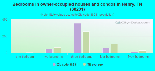 Bedrooms in owner-occupied houses and condos in Henry, TN (38231) 