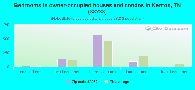 Bedrooms in owner-occupied houses and condos in Kenton, TN (38233) 