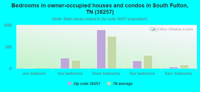 Bedrooms in owner-occupied houses and condos in South Fulton, TN (38257) 