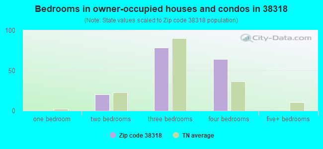Bedrooms in owner-occupied houses and condos in 38318 
