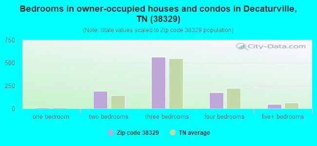 Bedrooms in owner-occupied houses and condos in Decaturville, TN (38329) 