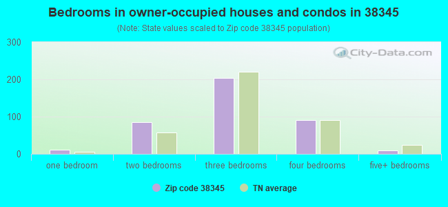 Bedrooms in owner-occupied houses and condos in 38345 