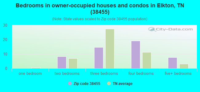 Bedrooms in owner-occupied houses and condos in Elkton, TN (38455) 