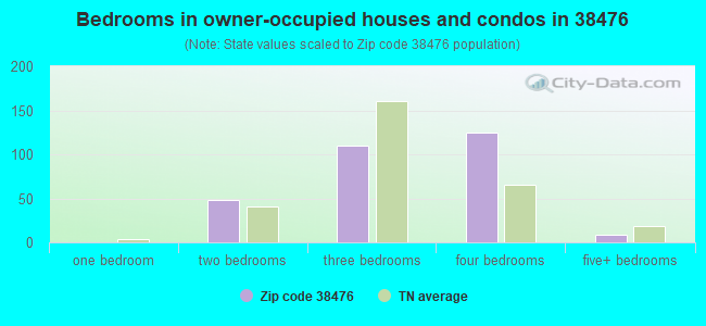 Bedrooms in owner-occupied houses and condos in 38476 
