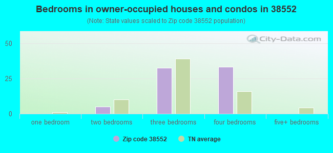 Bedrooms in owner-occupied houses and condos in 38552 