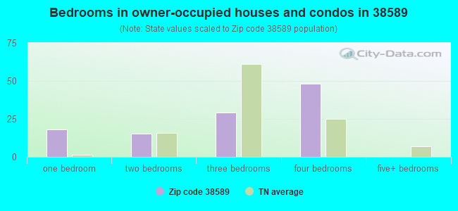 Bedrooms in owner-occupied houses and condos in 38589 