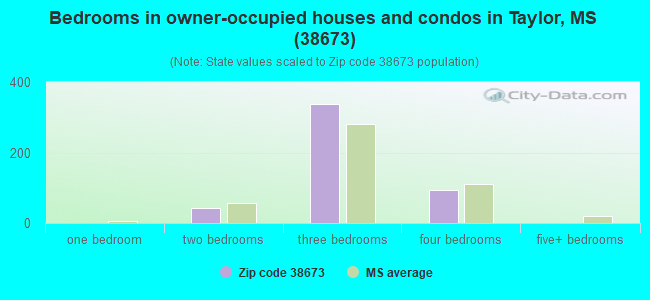 Bedrooms in owner-occupied houses and condos in Taylor, MS (38673) 