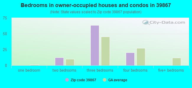 Bedrooms in owner-occupied houses and condos in 39867 