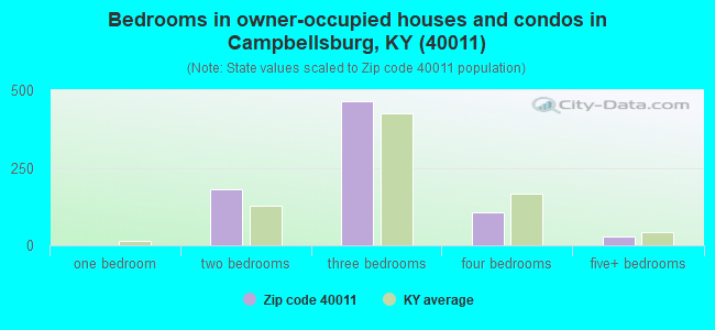 Bedrooms in owner-occupied houses and condos in Campbellsburg, KY (40011) 